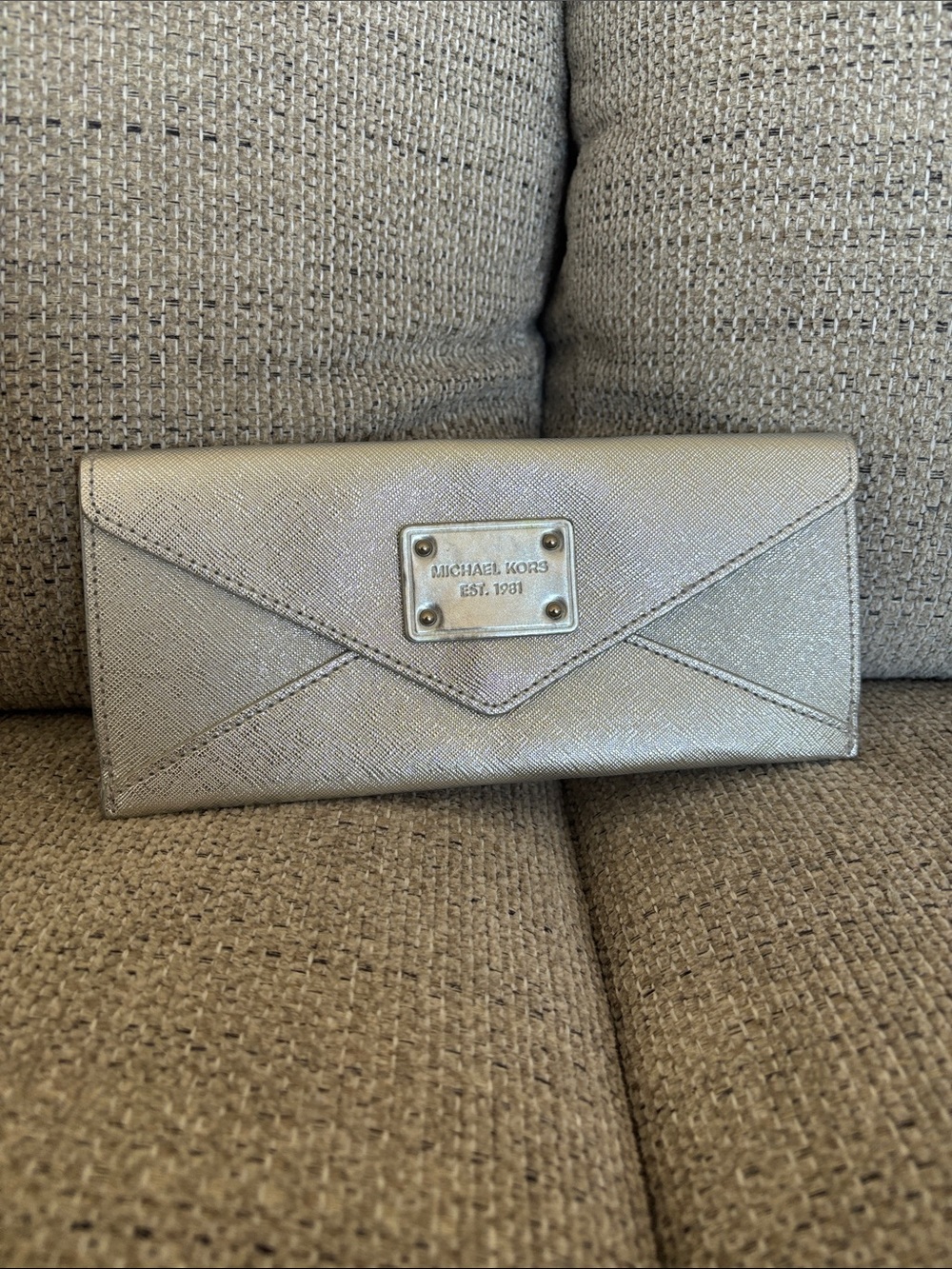 Michael Kors Metallic silver Envelope Wallet